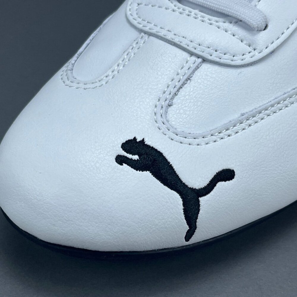 Puma Black And White Leather Racing Sneakers - Picture 5 of 11